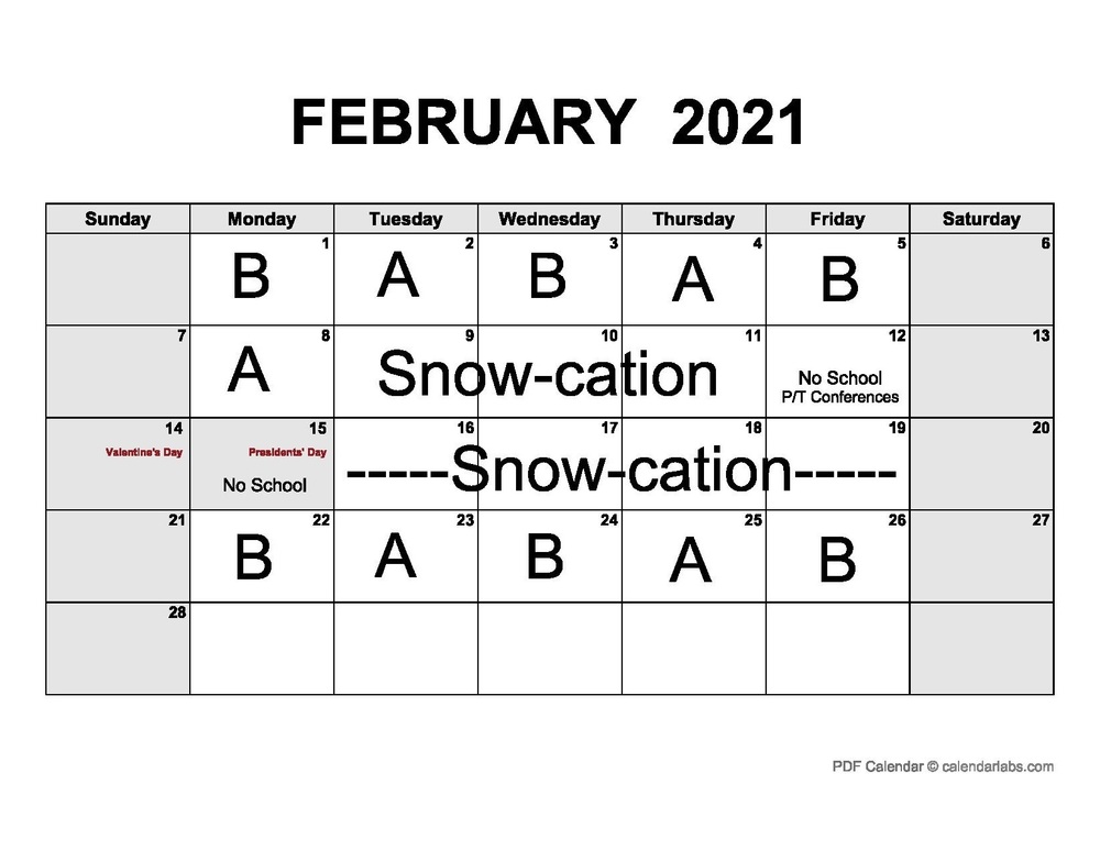 February Calendar Revised