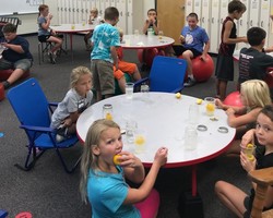 Mrs. Whewell's class makes lemon shake-ups.
