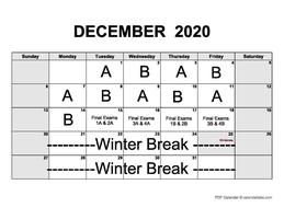 Dec A/B and Finals Calendar